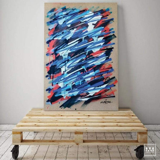 Blue Day - Éditions Limitées - @trio8055, Abstrait, Bleu, Dibond®, Graffiti