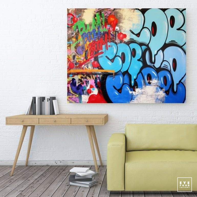 C-05 - Éditions Limitées - @trio806512095, Bleu, Dibond®, Graffiti, Mûr