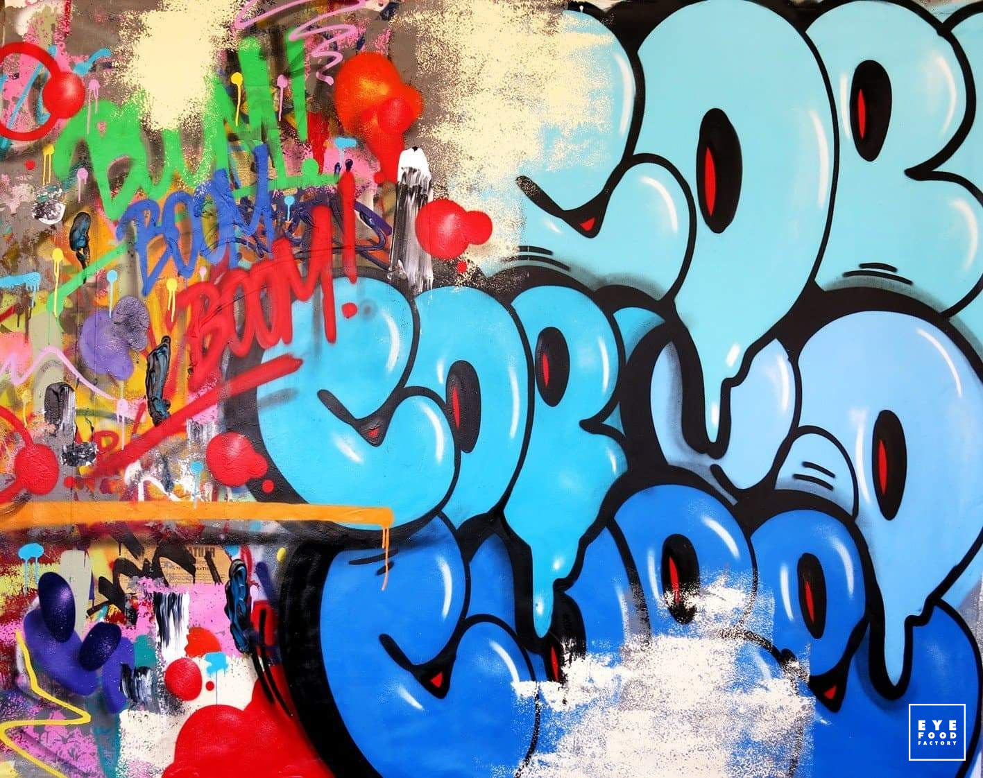 C-05 - Éditions Limitées - @trio806512095, Bleu, Dibond®, Graffiti, Mûr