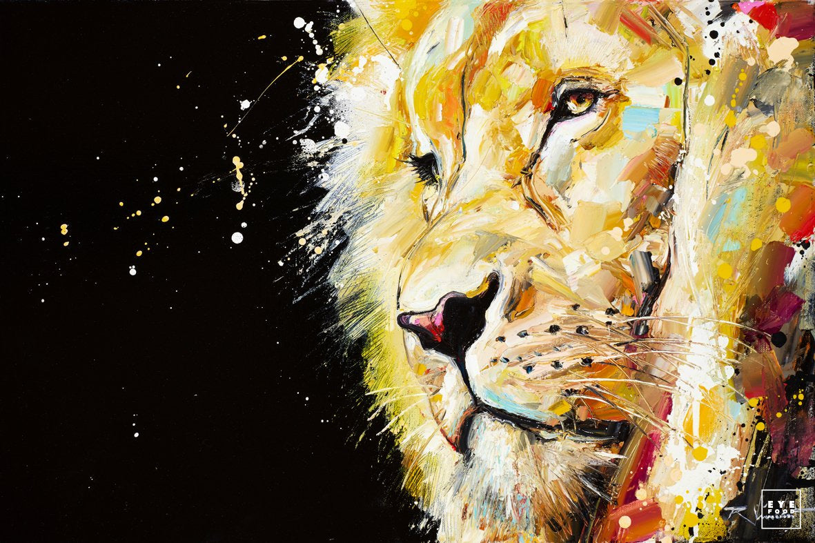 Le Prophète - Éditions Limitées - @quator165110, Animaux, Dibond®, Jaune, Lion